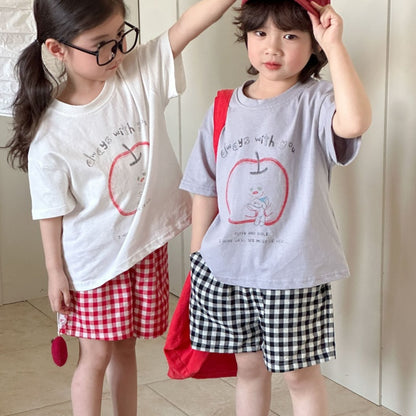 【BABY&KID】夏新作 アップルモチーフTシャツセットアップSK072105