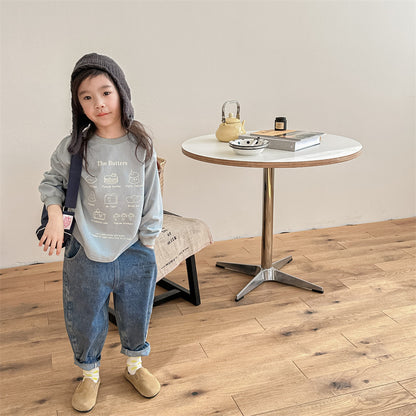 【BABY&KID】パン柄長袖トップスSK102334