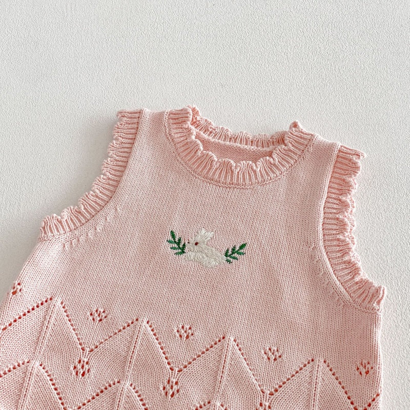 【BABY&KID】どうぶつ刺繍ニットベストSK104117