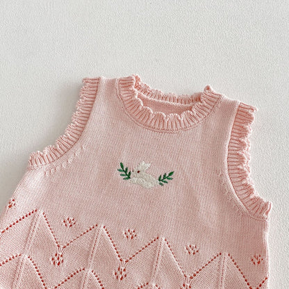 【BABY&KID】どうぶつ刺繍ニットベストSK104117