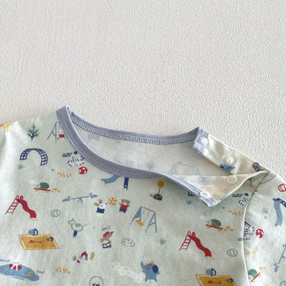 【BABY&KID】夏新作 総柄セットアップSK105115