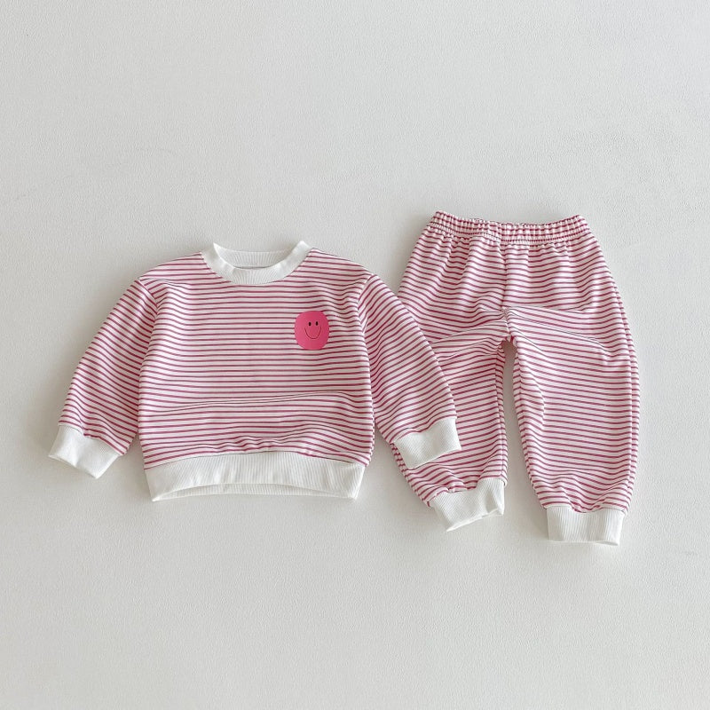 【BABY&KID】にこちゃんボーダーセットアップSK104017