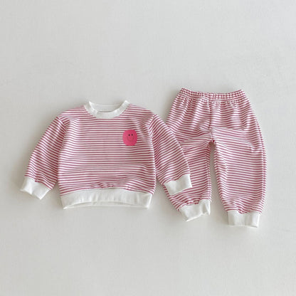 【BABY&KID】にこちゃんボーダーセットアップSK104017