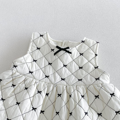 【BABY&KID】蝶結び刺繍ワンピース、パフスリーブトップスSK108113
