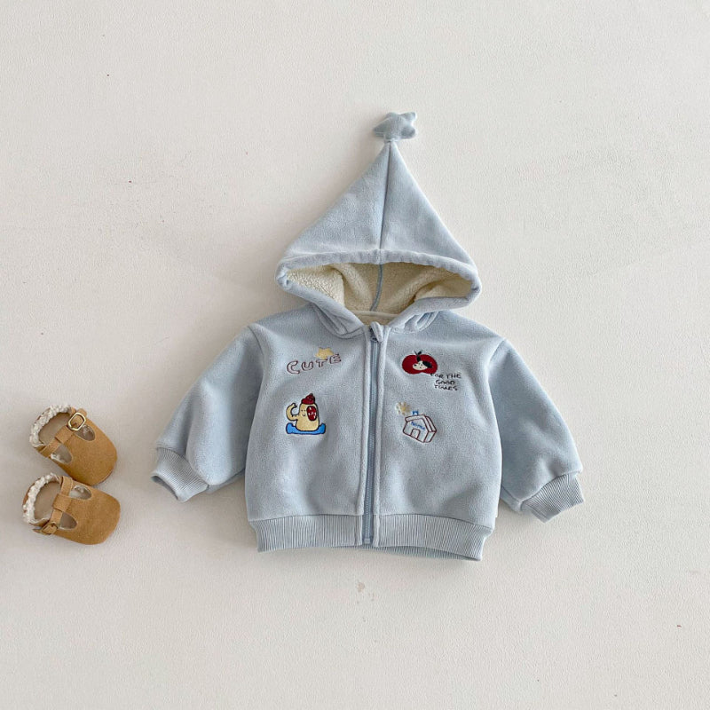 【BABY&KID】冬新作刺繍フード付きスターあったかアウターSK103025