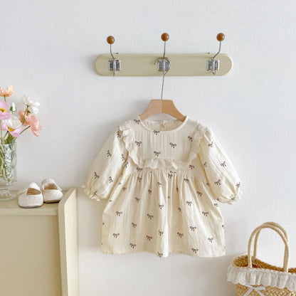 【BABY&KID】蝶結びプリントワンピースSK011021
