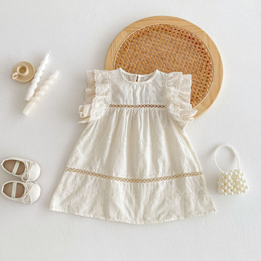 【BABY&KID】夏新作 フラワー刺繍ワンピースSK081609
