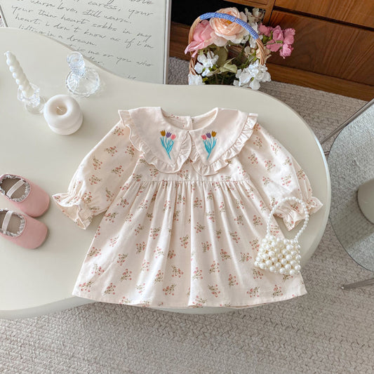 【BABY&KID】アプリコット小花柄ワンピースSK011019
