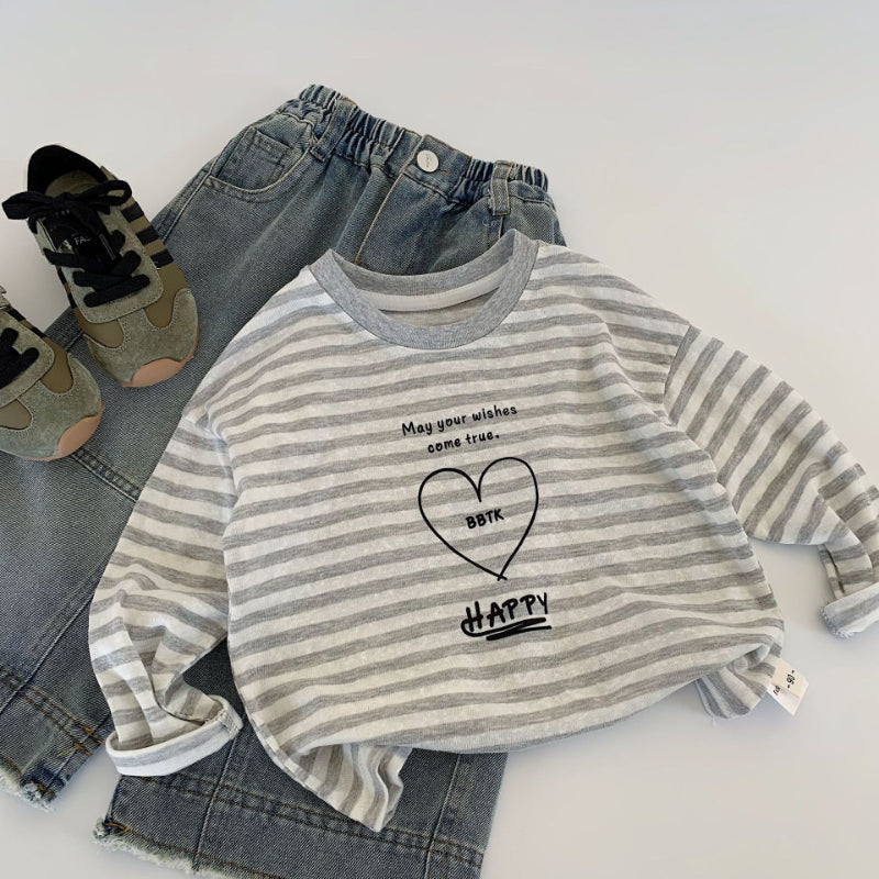 【BABY&KID】アルファベットハート長袖TシャツSK100525