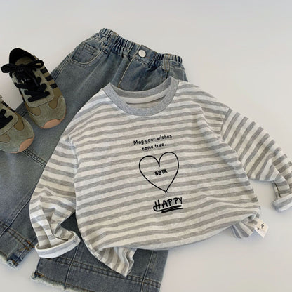 【BABY&KID】アルファベットハート長袖TシャツSK100525