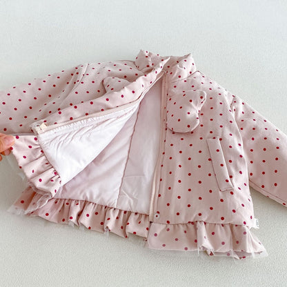 【BABY&KID】冬新作かわいいドット中綿ジャケットSK108514