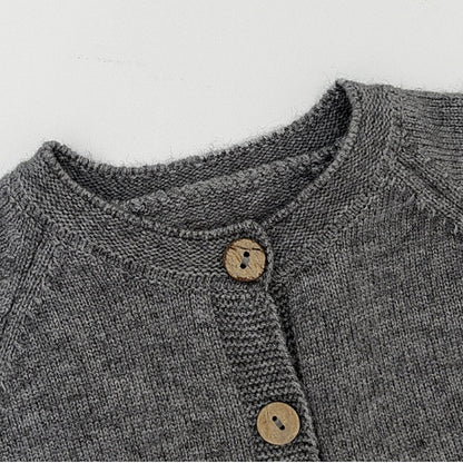 【BABY】きのこ刺繍サロペットロンパース、カーディガンSK101814