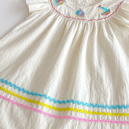 【BABY&KID】夏新作 帆船刺繍ワンピースSK081612