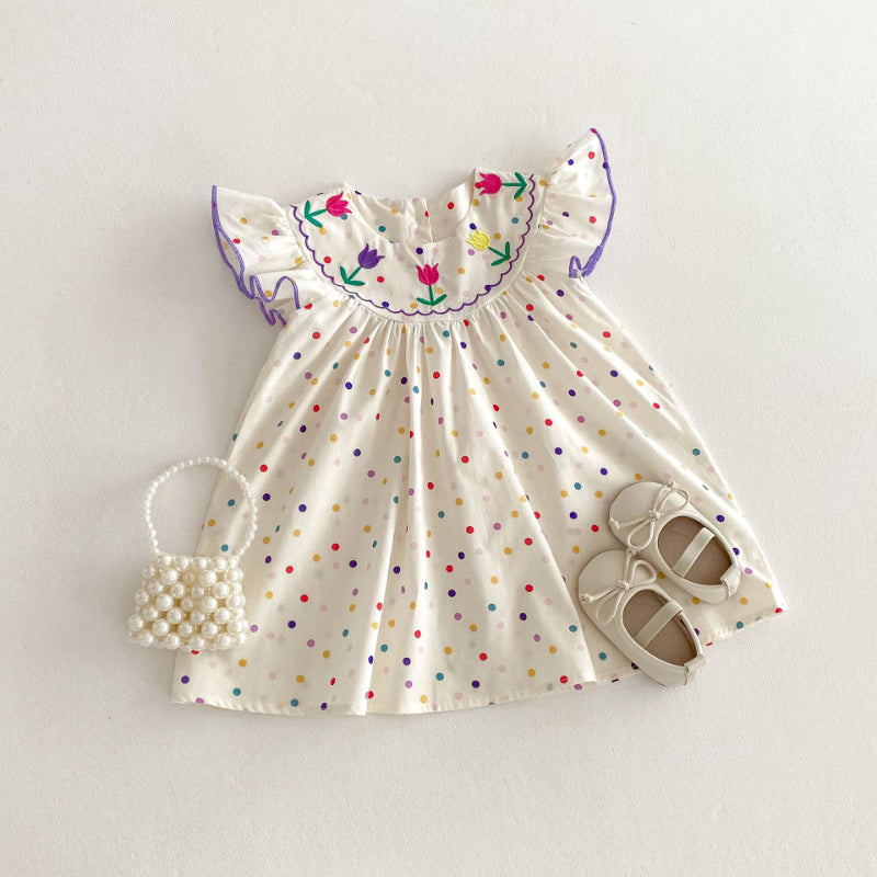 【BABY&KID】夏新作 カラードットワンピースSK081614