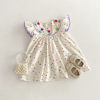 【BABY&KID】夏新作 カラードットワンピースSK081614