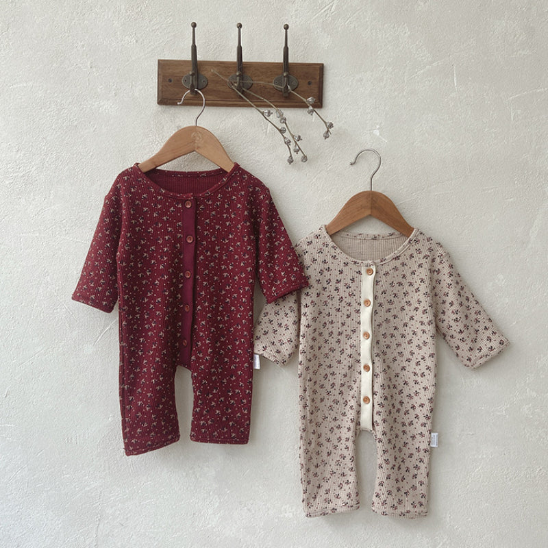 【BABY】ワッフル小花柄カバーオールSK010310