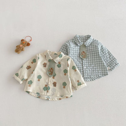 【BABY&KID】ツリー柄ロンT、襟付きシャツSK104112