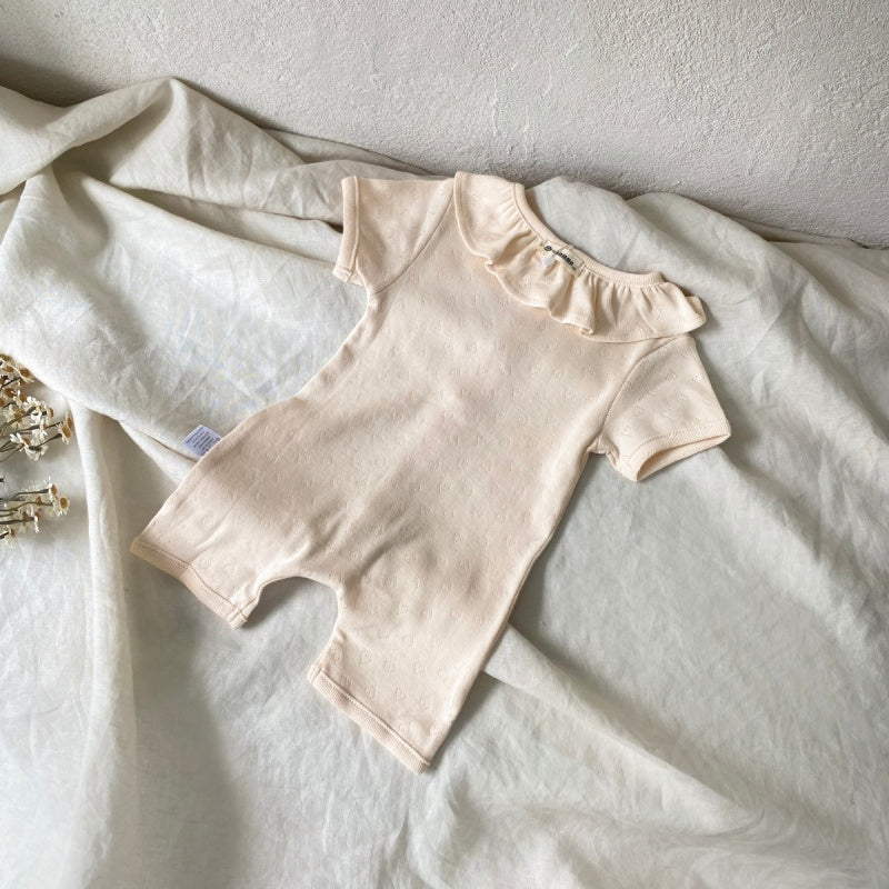 【BABY】夏新作 ハートフリルカラーロンパースSK080218