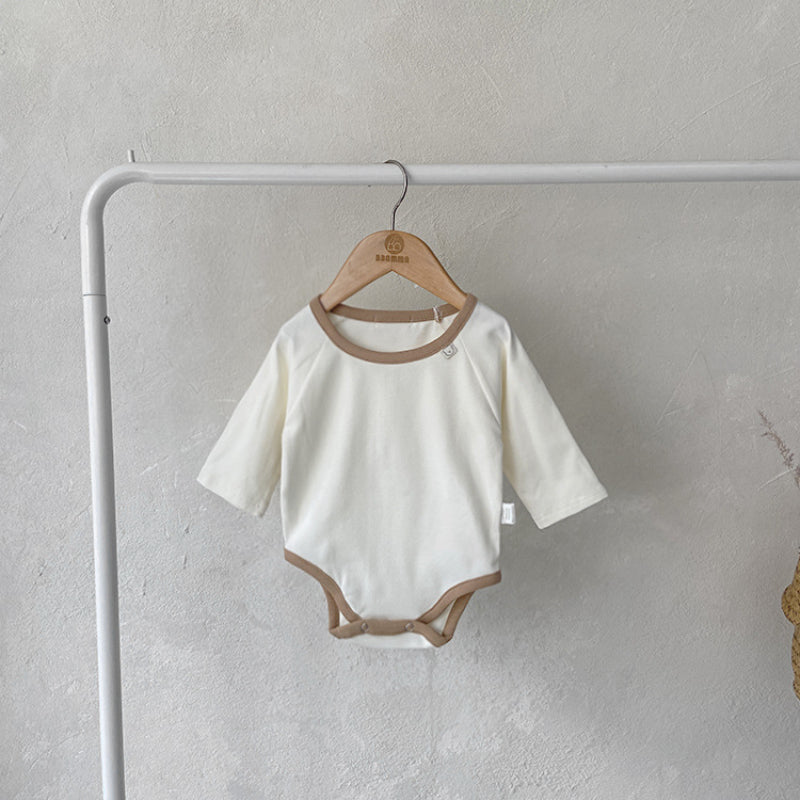 【BABY】バイカラーくまワッペンロンパースSK010312