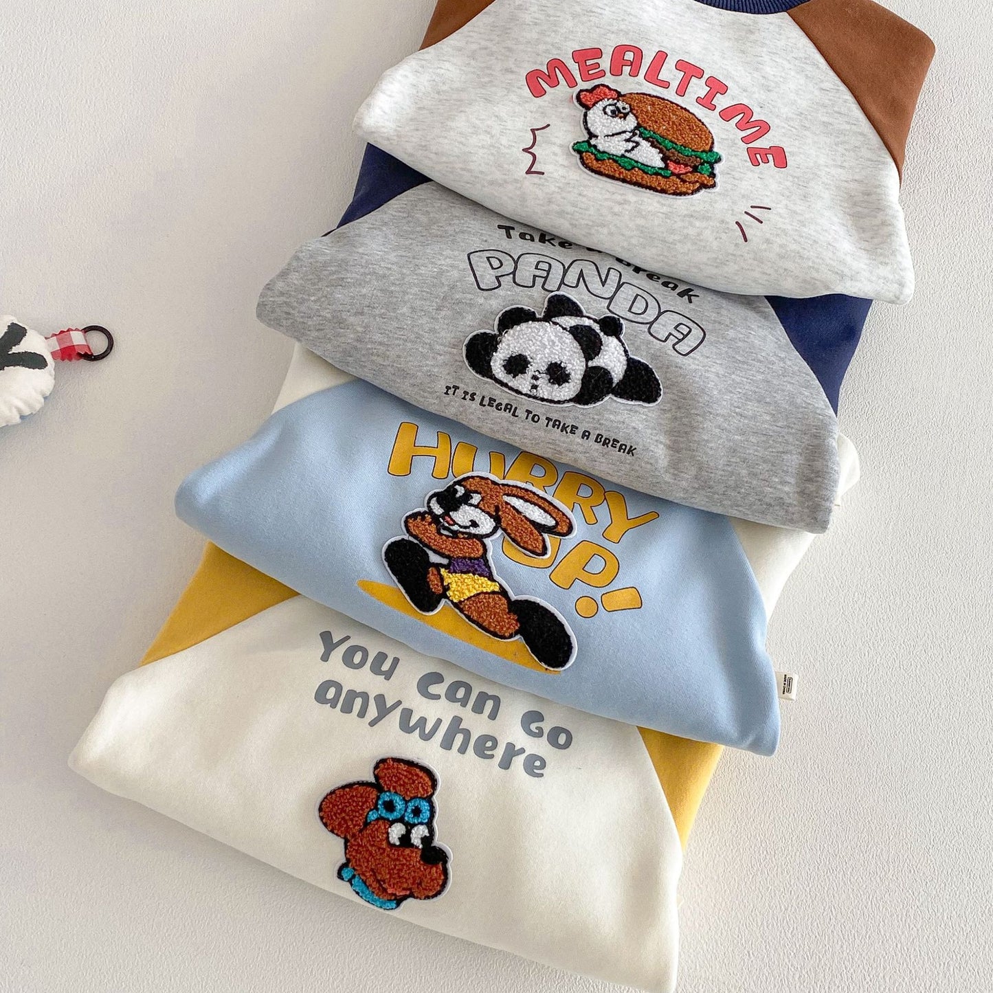【BABY&KID】タオル刺繍カートゥーンスウェットSK103505