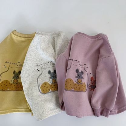 【BABY&KID】小鼠チーズプリントスウェットシャツSK100533