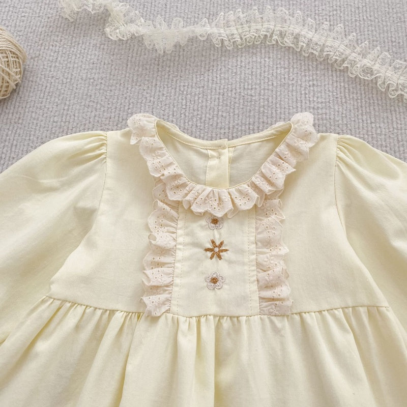 【BABY&KID】フラワー刺繍ロンパース、ワンピースSK107916