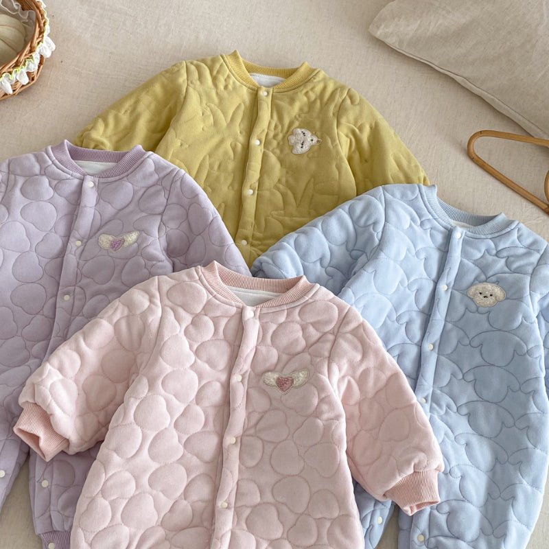 【BABY】冬新作マカロンカラー刺繍カバーオールSK102910