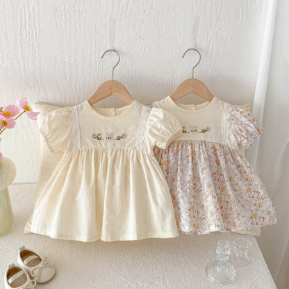 【BABY&KID】夏新作 フラワー、無地ワンピースSK080308