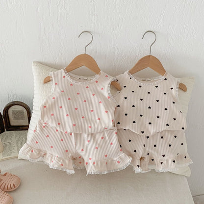 【BABY&KID】夏新作 レースハートセットアップSK080210