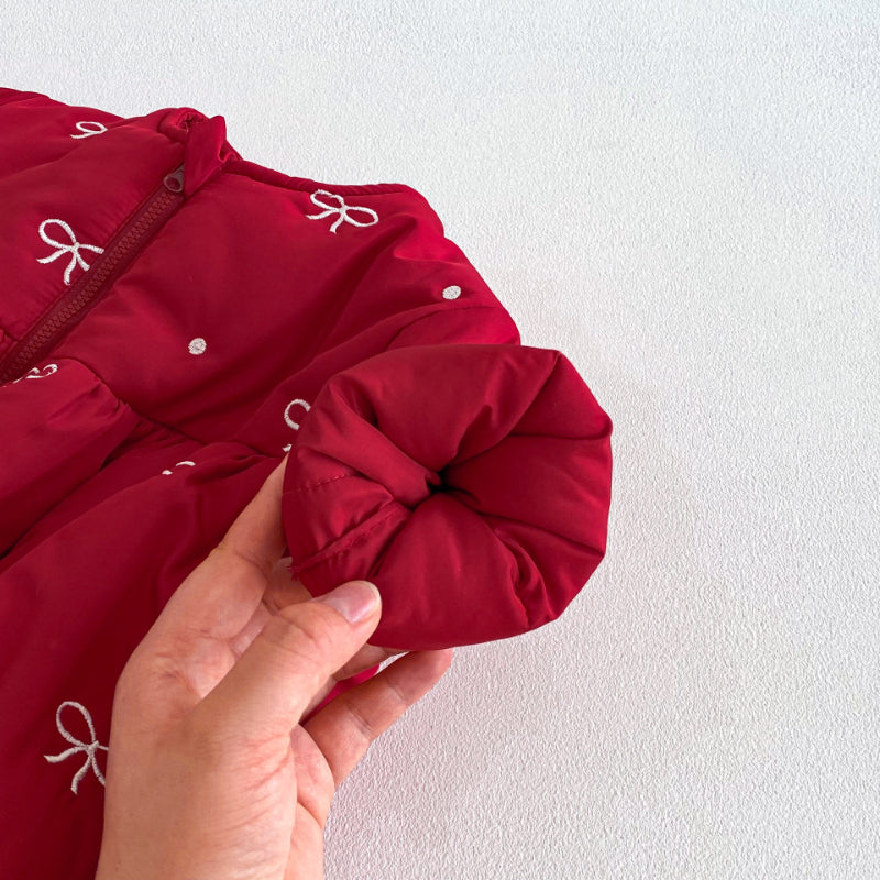 【BABY&KID】冬新作蝶結び刺繍中綿アウターSK103022