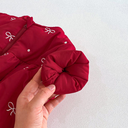 【BABY&KID】冬新作蝶結び刺繍中綿アウターSK103022