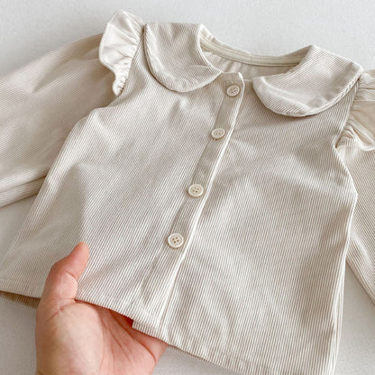 【BABY&KID】コーデュロイ蝶結びワンピース/ベージュトップスSK011027