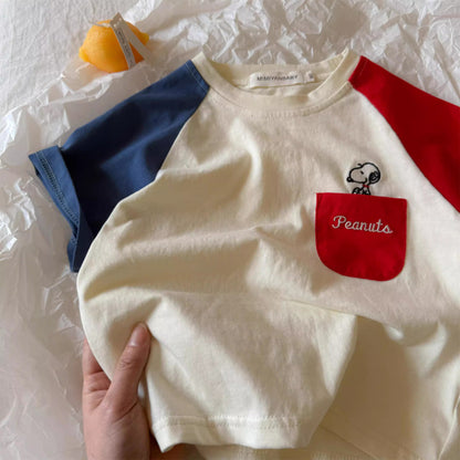 【BABY&KID】夏新作 ロゴポケット刺繍TシャツSK090809
