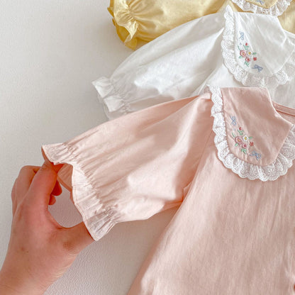 【BABY&KID】レース小花柄ドールカラーシャツSK103509