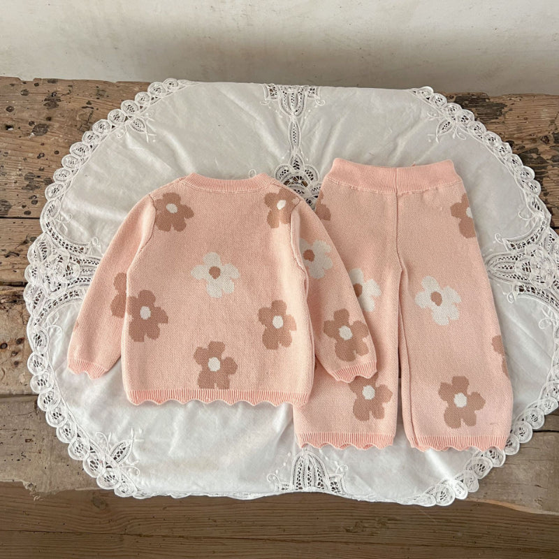 【BABY】綿花柄ニットセットアップSK100810