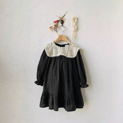 【BABY】レースフリル付ビッグカラー ロンパース、ワンピースSK101509