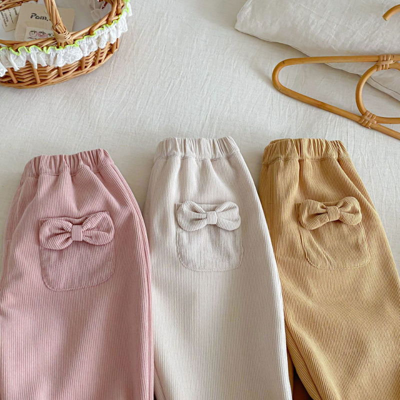 【BABY&KID】冬新作蝶結びコーデュロイあったかパンツSK102528