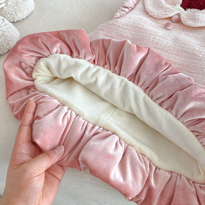 【BABY&KID】冬新作ツイード風お姫様ワンピース＆リボンアクセSK102733