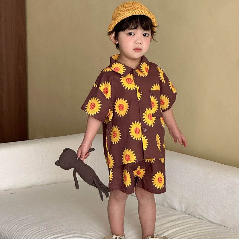 【BABY&KID】夏新作ひまわりセットアップ、ワンピースSK104711