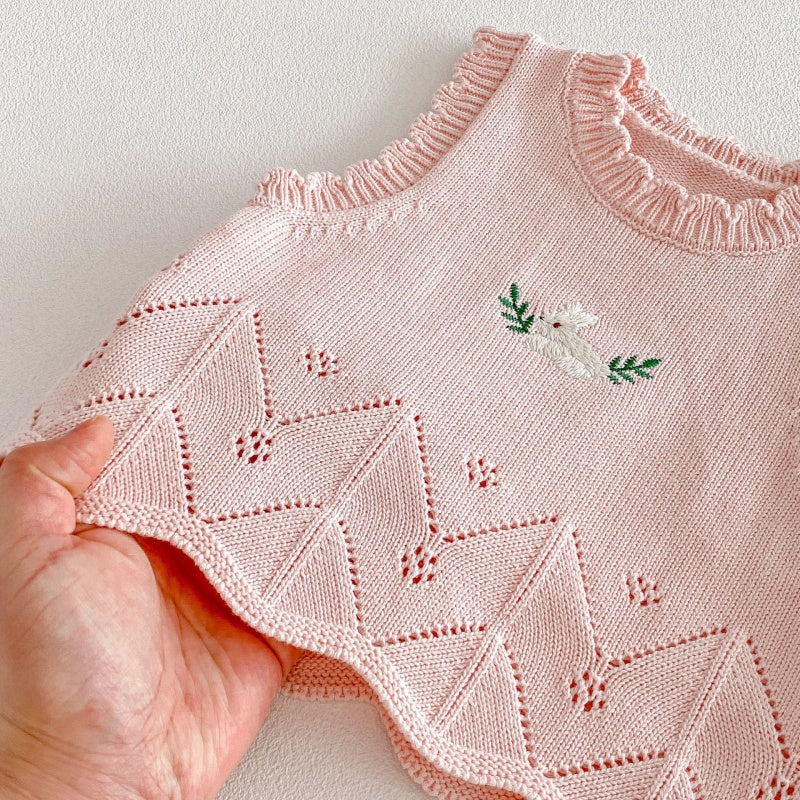 【BABY&KID】どうぶつ刺繍ニットベストSK104117