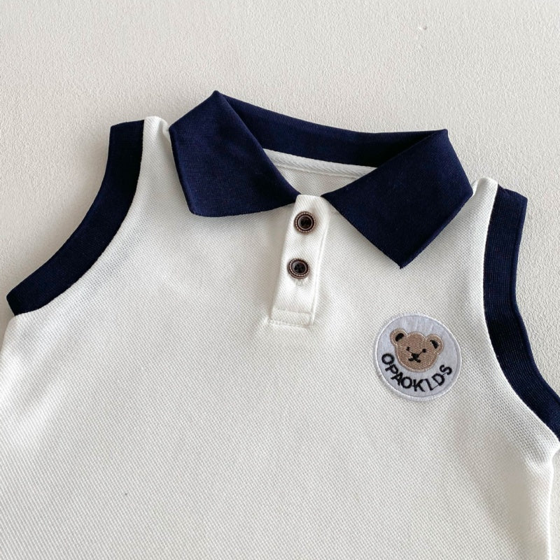 【BABY&KID】夏新作 クマロゴPOLOセットアップSK080307