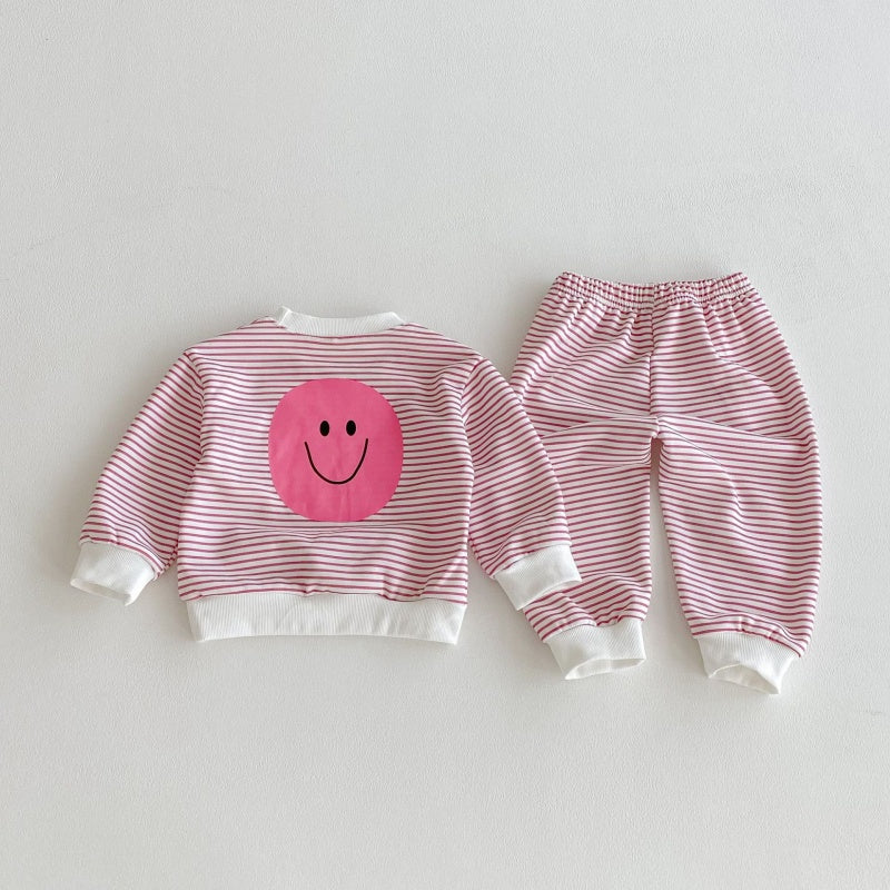 【BABY&KID】にこちゃんボーダーセットアップSK104017