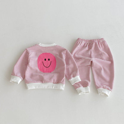 【BABY&KID】にこちゃんボーダーセットアップSK104017
