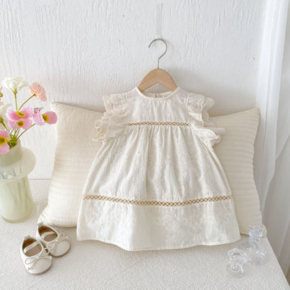 【BABY&KID】夏新作 フラワー刺繍ワンピースSK081609