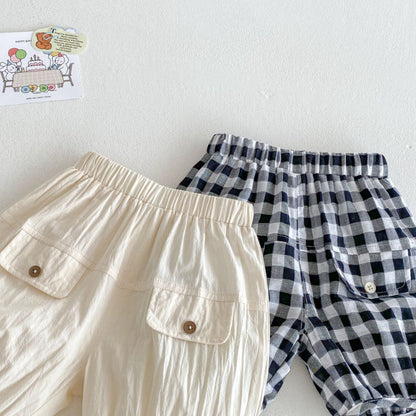 【BABY&KID】夏新作 ドッグＴシャツ、チェックパンツSK072010