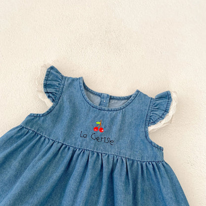 【BABY】夏新作 チェリー刺繍ロンパースorセットアップSK062709