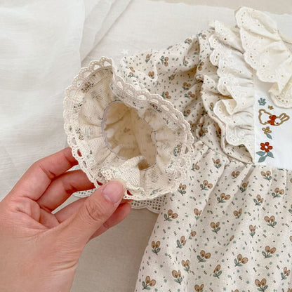 【BABY&KID】フレンチ小花柄ロンパース、ワンピースSK107917