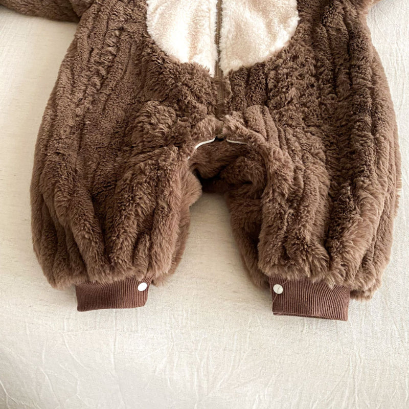 【BABY】うさぎファー風フード裏起毛カバーオールSK102917