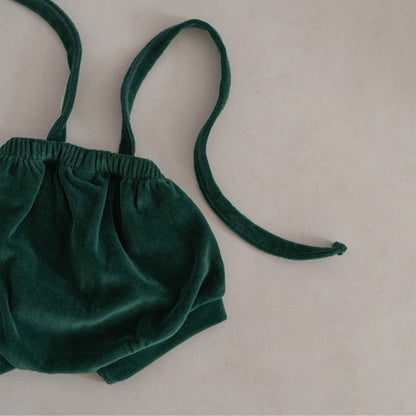 【BABY】韓国風ベロアサロペット、帽子SK102819