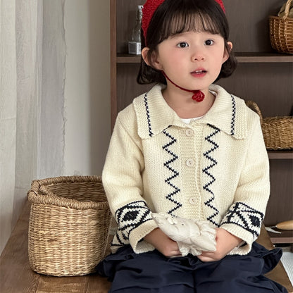 【BABY&KID】配色カラーニットカーデSK101448